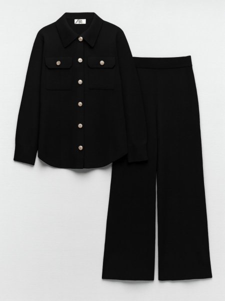 طقم تريكو ازرار ذهبية 1717